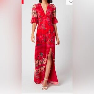 Hope & Ivy Women’s The Maguerite V Neck Mixed Print Dress.